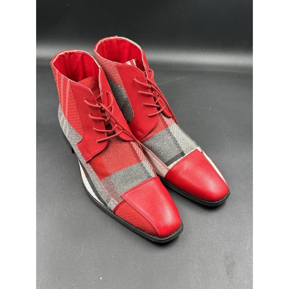 Montique International Mens Red/Gray/white Dress Shoes Size 13 Pre-owned